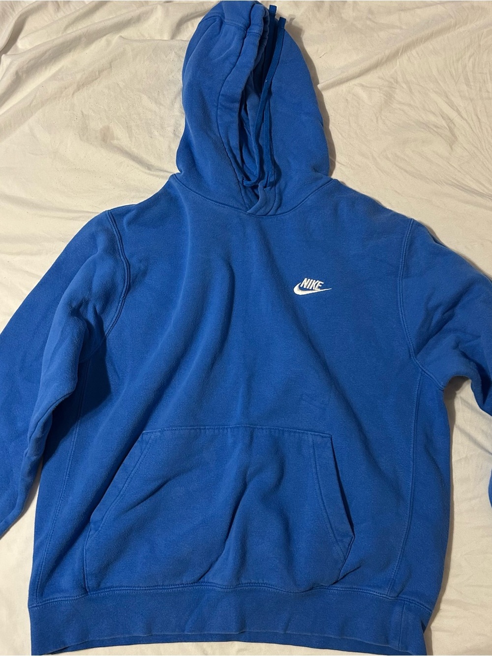 Nike Royal Blue Pullover Hoodie with White Logo